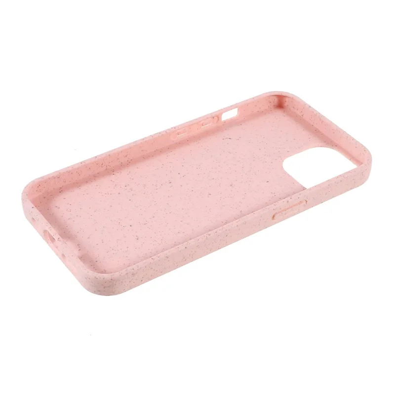 For iPhone 14 6.1 inch Starry Sky Series Wear-resistant Phone Case Soft TPU Biodegradable Wheat Straw Matte Back Shell - Pink