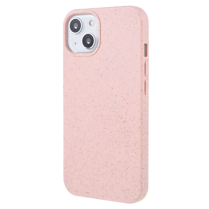 For iPhone 14 6.1 inch Starry Sky Series Wear-resistant Phone Case Soft TPU Biodegradable Wheat Straw Matte Back Shell - Pink