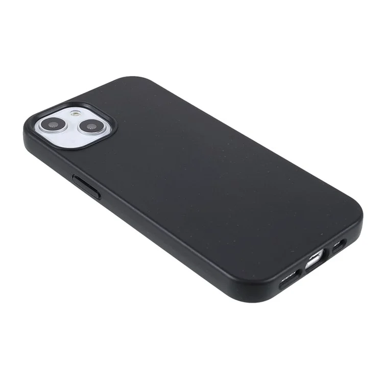 Pour iPhone 14 6.1 pouces Série Starry Sky Coque de téléphone résistante à l'usure Coque arrière mate en TPU biodégradable en paille de blé - Noir