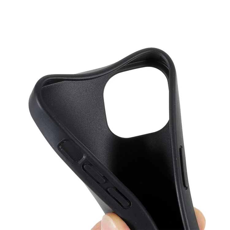 Pour iPhone 14 6.1 pouces Série Starry Sky Coque de téléphone résistante à l'usure Coque arrière mate en TPU biodégradable en paille de blé - Noir
