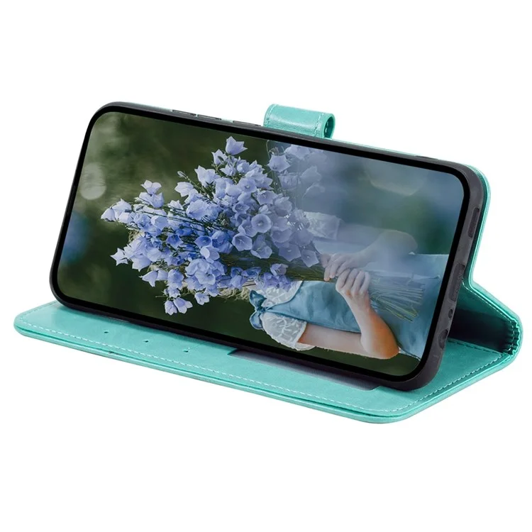 Для IPhone 14 Pro 6,1 Дюйма Mandala Flower Pattern Отпечатано Кожаным Кожи - Зеленый