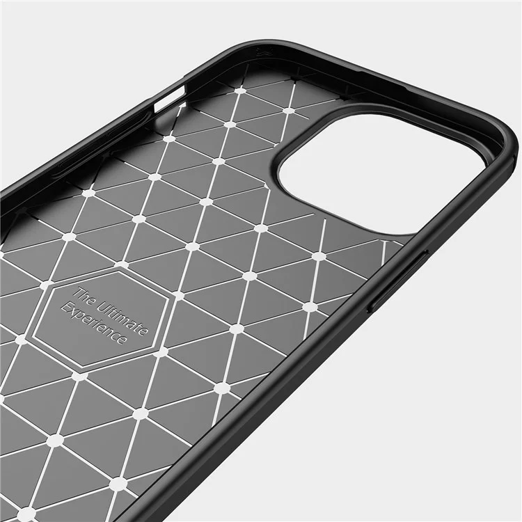 For iPhone 14 Pro Max 6.7 inch Carbon Fiber Texture Brushed Surface Case Soft Skin TPU Slim Fit Shockproof Phone Cover - Black