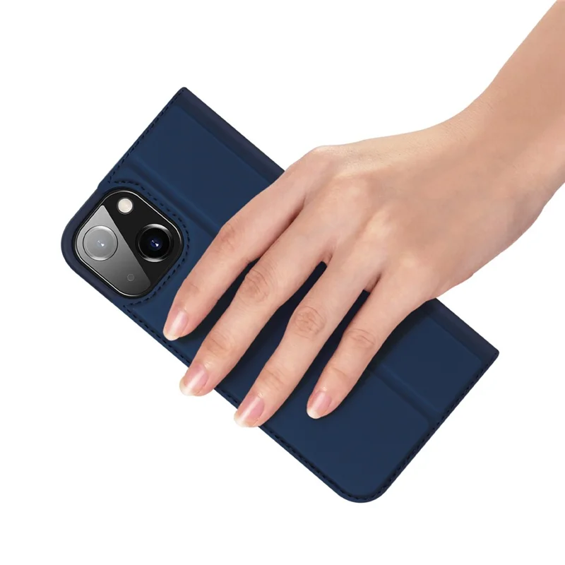 DUX DUCIS Skin Pro Series Folio Flip Leather Case for iPhone 14 6.1 inch, Card Holder Foldable Stand Phone Cover - Blue