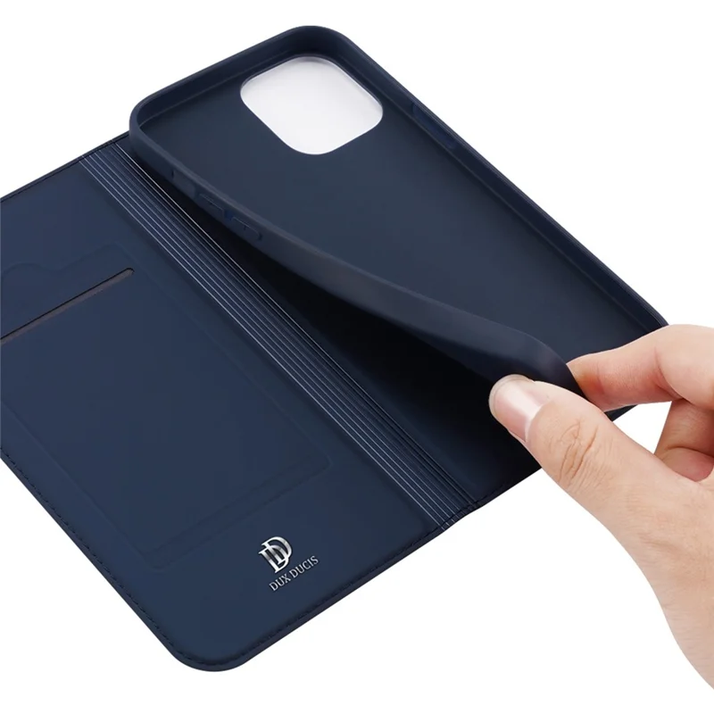 DUX DUCIS Skin Pro Series Folio Flip Leather Case for iPhone 14 6.1 inch, Card Holder Foldable Stand Phone Cover - Blue