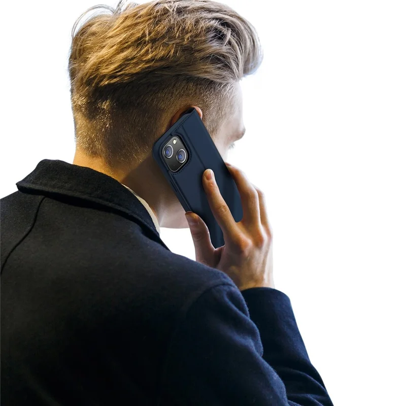 DUX DUCIS Skin Pro Series Folio Flip Leather Case for iPhone 14 6.1 inch, Card Holder Foldable Stand Phone Cover - Blue