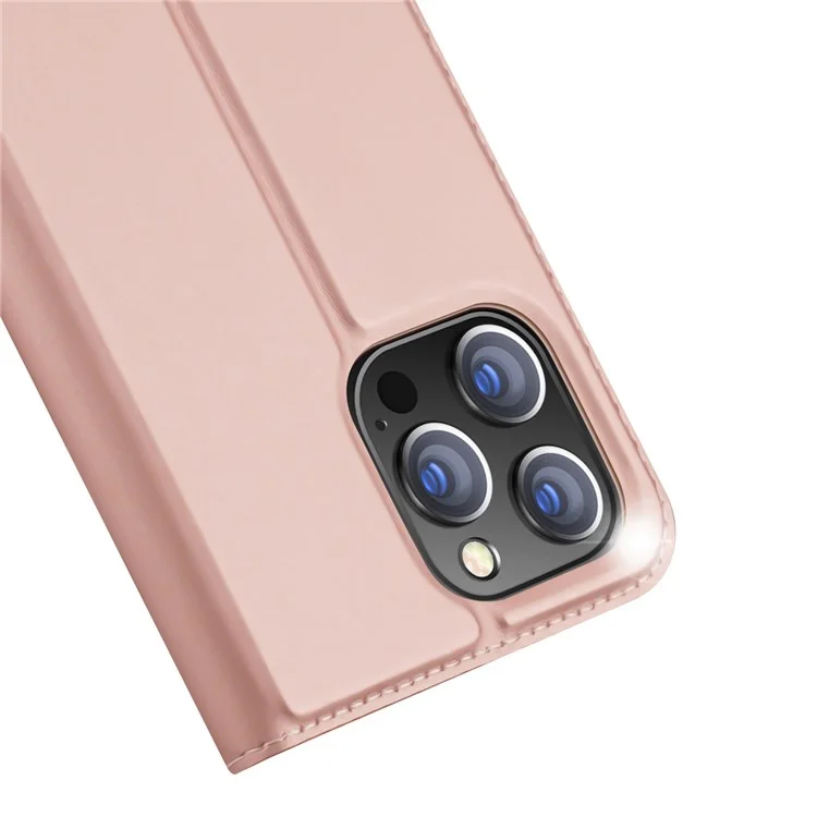DUX DUCIS Skin Pro Series for iPhone 14 Pro 6.1 inch Card Holder Phone Case PU Leather + TPU Stand Shockproof Cover - Pink