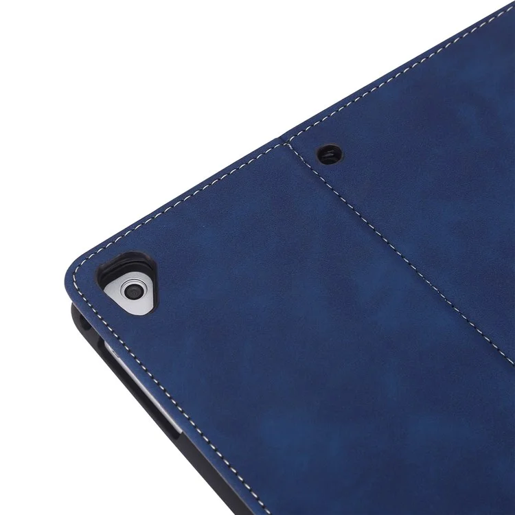 Case de Tableta de Cuero PU Para Ipad 9.7 Pulgadas (2018)/(2017)/iPad Air (2013)/Air 2, Cubierta Protectora Magnética de Billetera Con Ranura Para Lápiz - Azul Oscuro