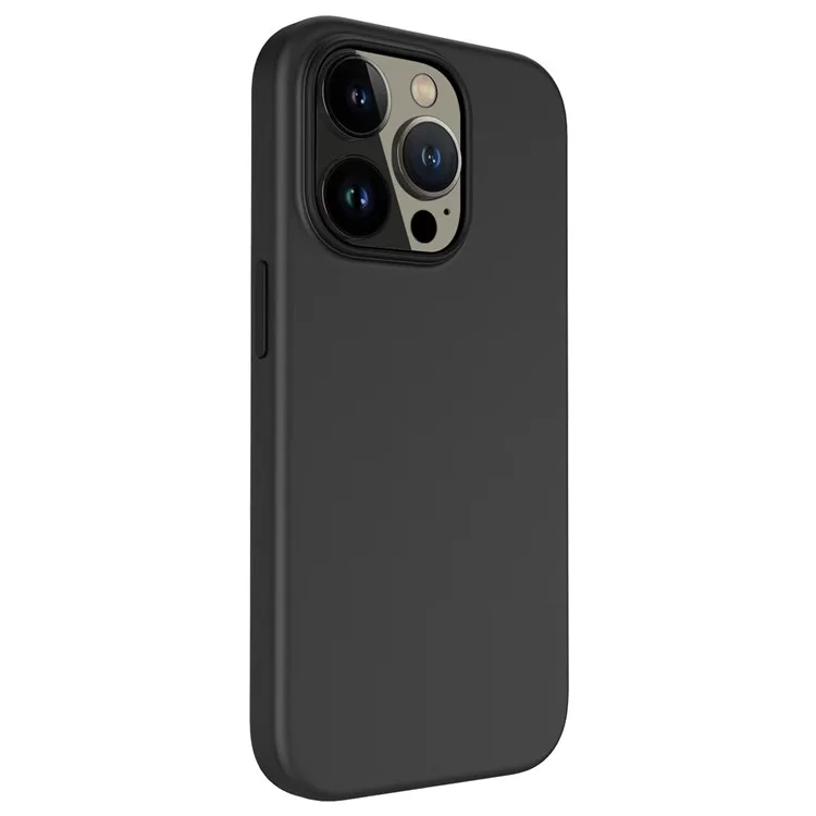 Per iPhone 14 Pro Max 6.7 pollici Custodia in silicone liquido e PC duro Touch silky-soft Custodia protettiva con fodera in microfibra