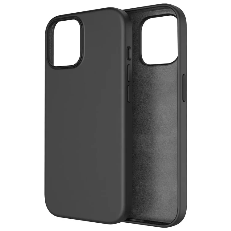 Per iPhone 14 Pro Max 6.7 pollici Custodia in silicone liquido e PC duro Touch silky-soft Custodia protettiva con fodera in microfibra