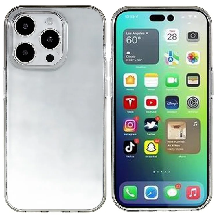 Custodia Telefonica Anti-scratch Per Iphone 14 Pro Max 6,7 Pollici, HD Clear TPU Good Protection Phone Shell - Nero Trasparente
