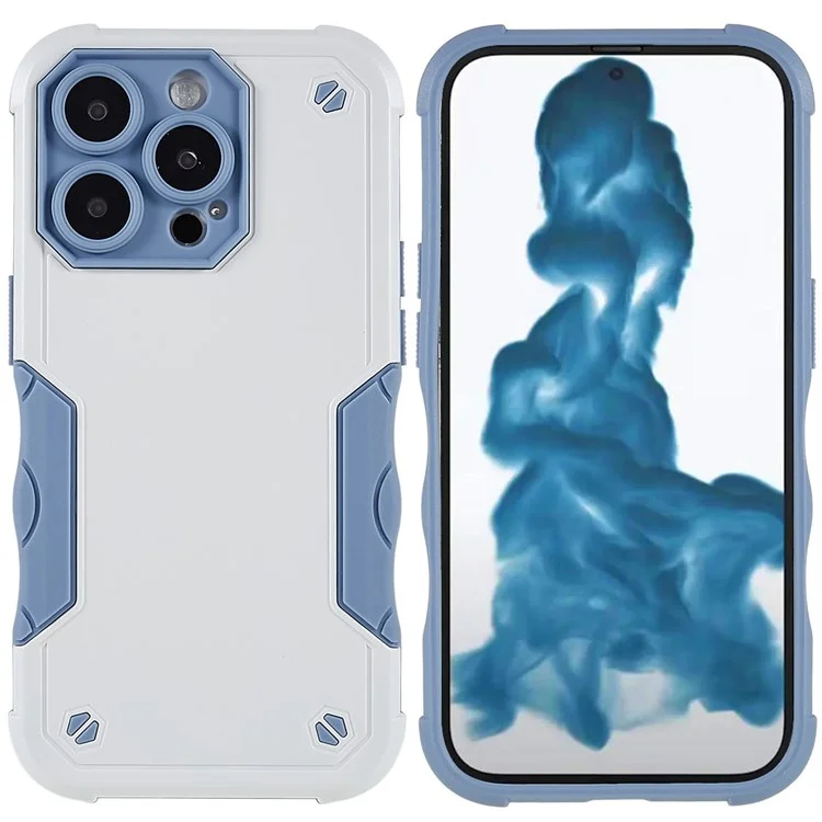 Para Iphone 14 Pro Max 6.7 Pulgadas Case de Teléfonos Celulares a Prueba de Choques PC Back + Soft TPU Bumper Cubierta Protectora - Blanco
