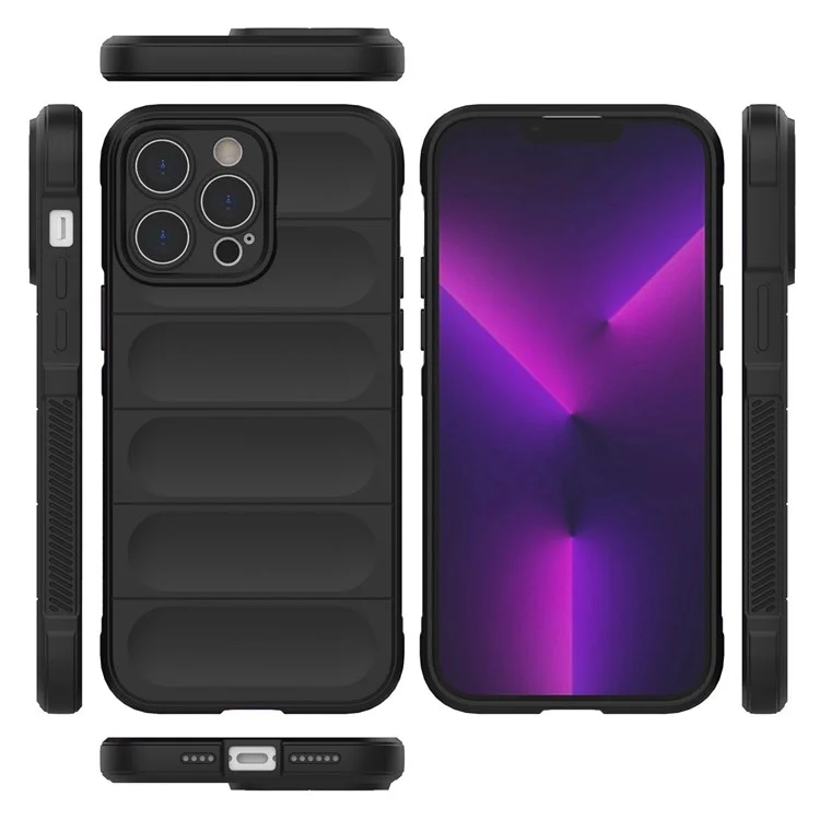 Para iPhone 14 Pro 6.1 pulgadas Funda de teléfono móvil de TPU suave resistente a caídas - Negro