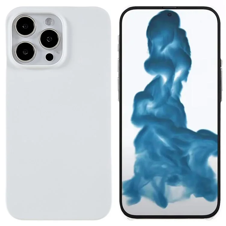 Für iPhone 14 Pro 6.1 Zoll Hart PC Rückseite Anti-Schock Gummierte Glänzende Oberfläche Schutzhülle - Weiß