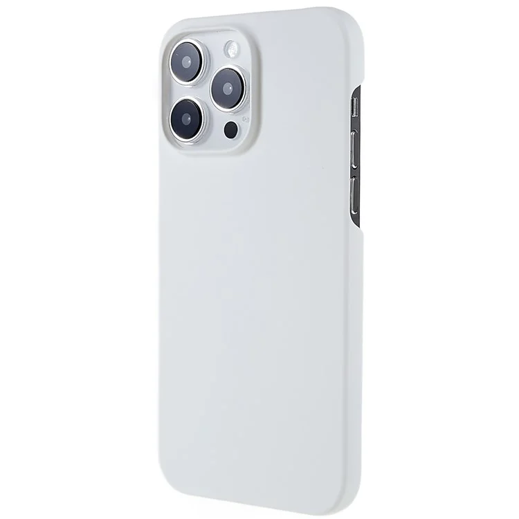 Für iPhone 14 Pro 6.1 Zoll Hart PC Rückseite Anti-Schock Gummierte Glänzende Oberfläche Schutzhülle - Weiß