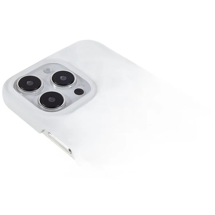Für iPhone 14 Pro 6.1 Zoll Hart PC Rückseite Anti-Schock Gummierte Glänzende Oberfläche Schutzhülle - Weiß