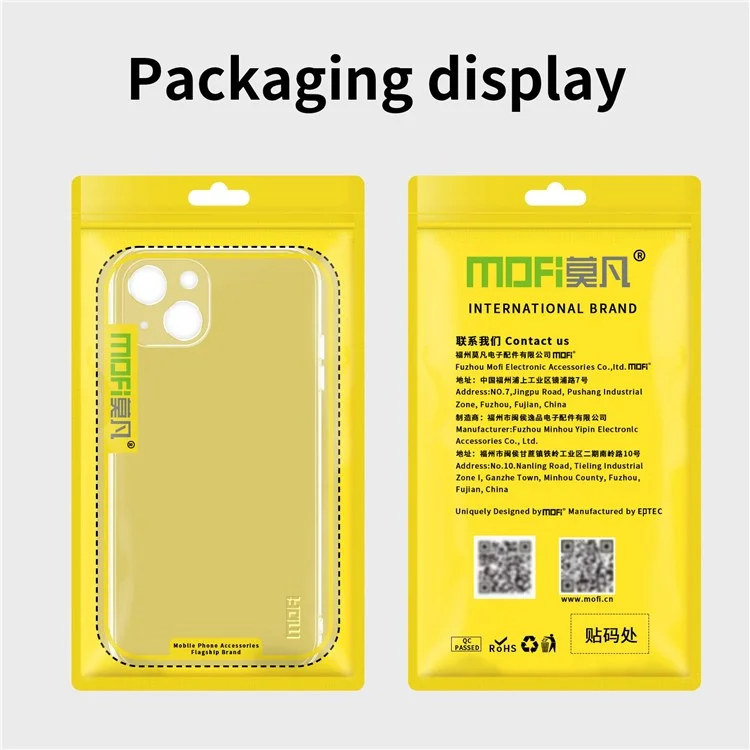MOFI Transparent Phone Case for iPhone 13 6.1 inch, Flexible TPU Cover with Independent Button