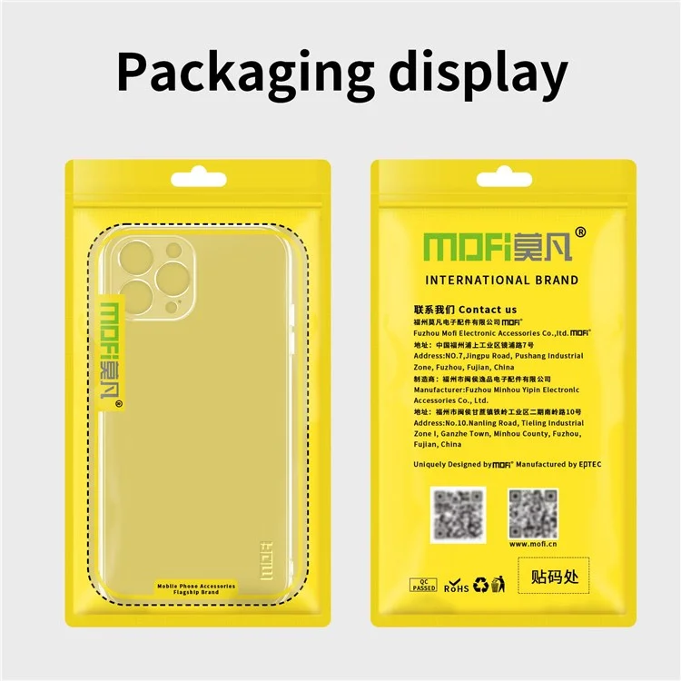 MOFI Para Iphone 13 Pro Max 6.7 Pulgadas Case de Teléfono TPU Transparente Tpu