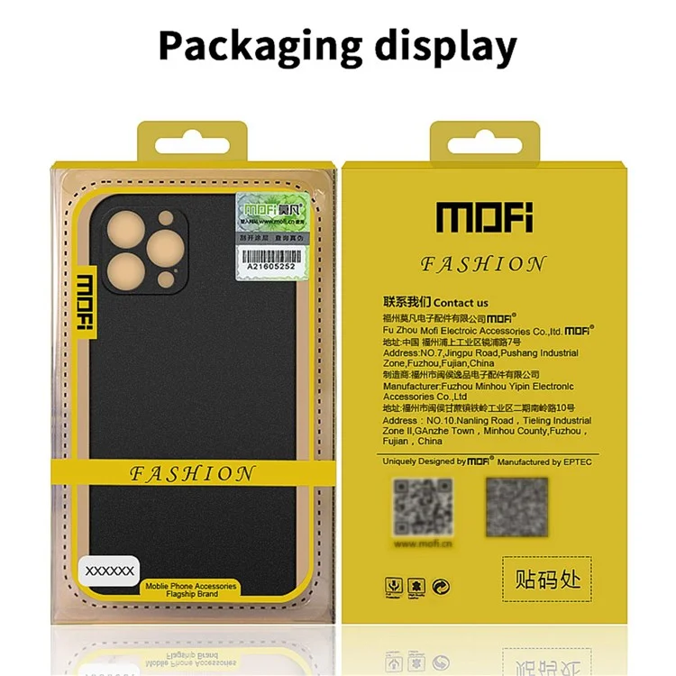 MOFI Shield Matte Series pour iPhone 14 Pro 6.1 pouces Étui de protection dur anti-chute en PC Étui de téléphone fin et protecteur - Noir