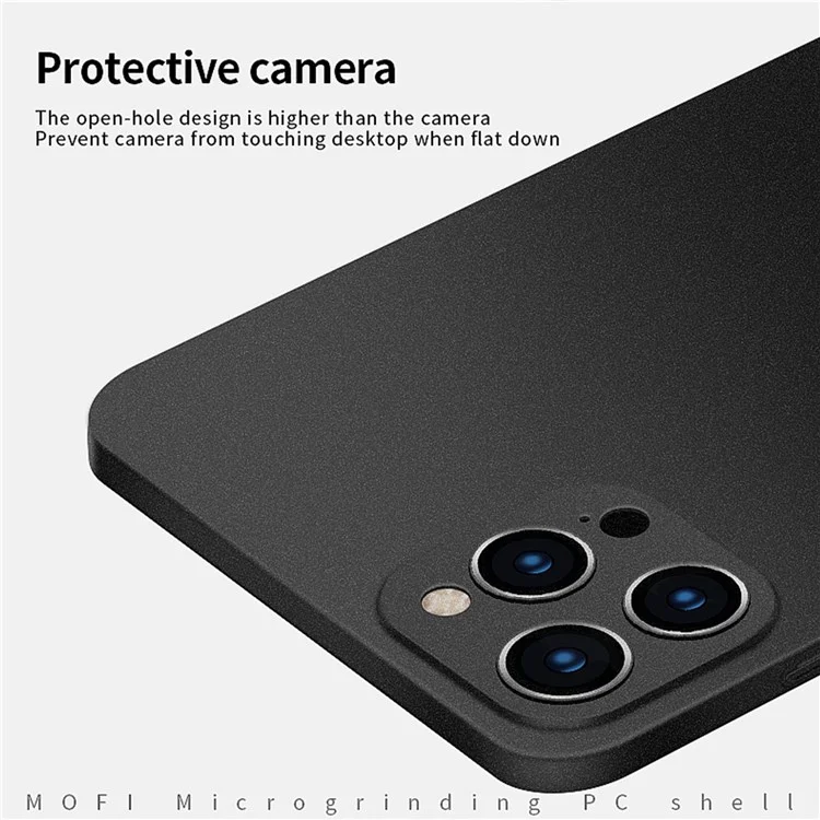 MOFI Shield Matte Series pour iPhone 14 Pro 6.1 pouces Étui de protection dur anti-chute en PC Étui de téléphone fin et protecteur - Noir