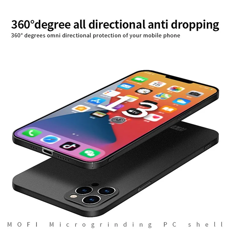 MOFI Shield Matte Series pour iPhone 14 Pro 6.1 pouces Étui de protection dur anti-chute en PC Étui de téléphone fin et protecteur - Noir