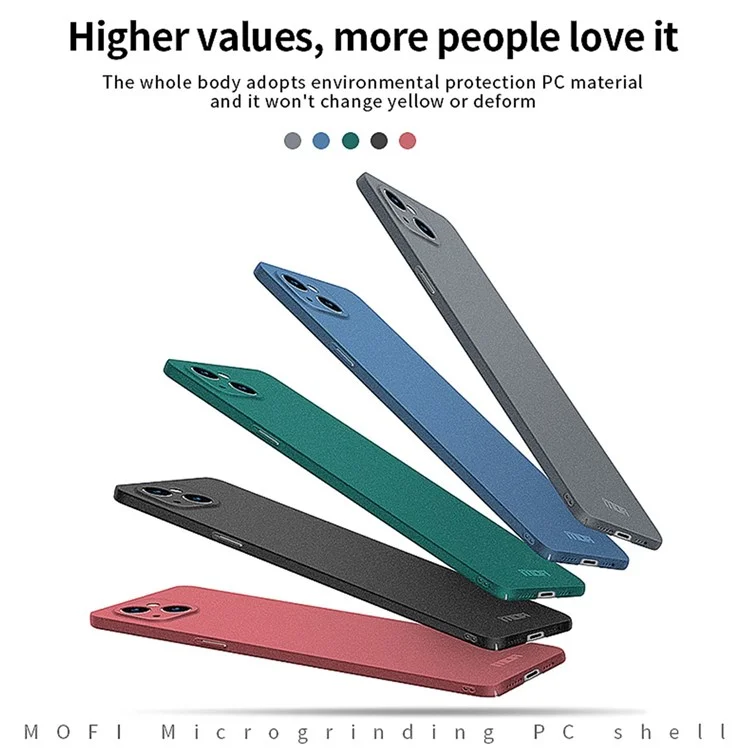 MOFI Shield Matte Series for iPhone 14 Plus 6.7 inch Drop Protection Phone Case Hard PC Back Cover - Black