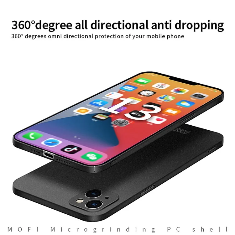 MOFI Shield Matte Series for iPhone 14 Plus 6.7 inch Drop Protection Phone Case Hard PC Back Cover - Black