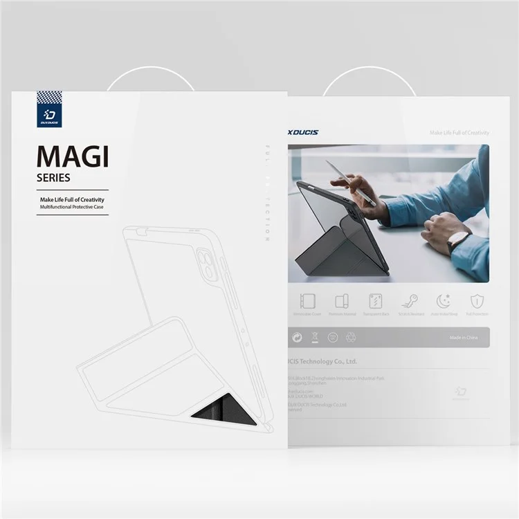 Funda protectora DUX DUCIS Magi para iPad Pro 11 (2022) / (2021) / (2020) Soporte plegable a prueba de golpes Estuche para tableta Soporte de activación/suspensión automática - Negro