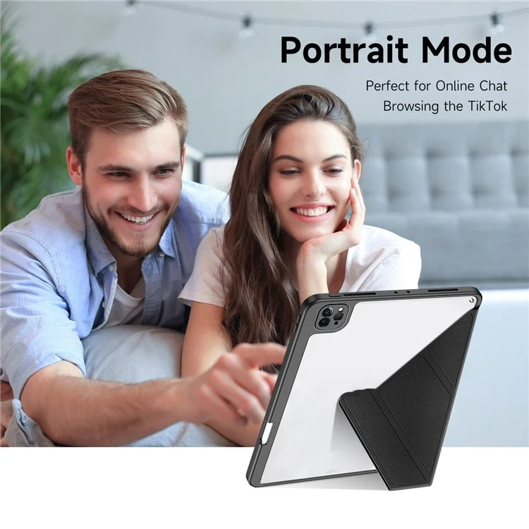 Funda protectora DUX DUCIS Magi para iPad Pro 11 (2022) / (2021) / (2020) Soporte plegable a prueba de golpes Estuche para tableta Soporte de activación/suspensión automática - Negro