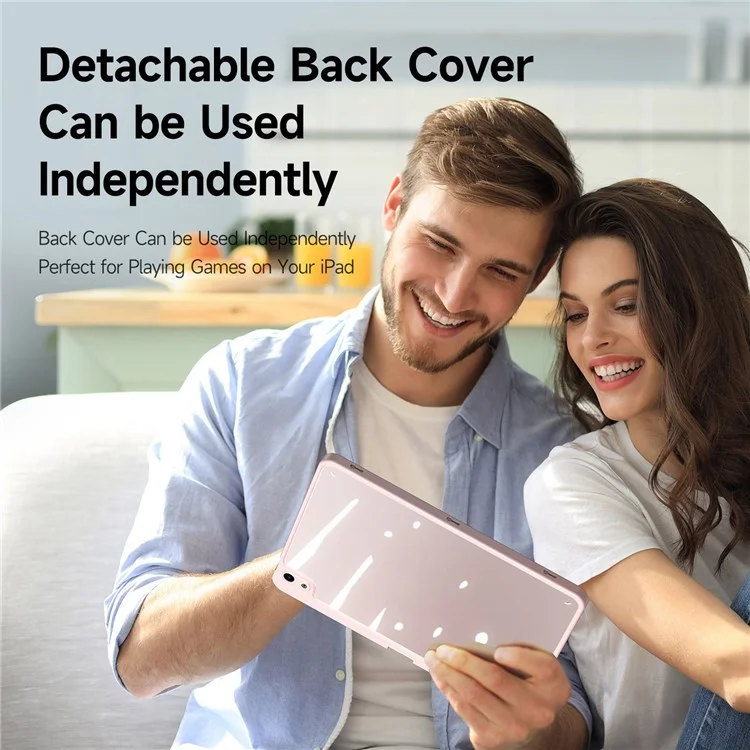 DUX DUCIS Magi Protective Case para iPad Air (2020) / (2022) Suporte em V-fold Anti-desgaste Couro+PC+TPU Com Função de Despertar / Dormir Automático Capa para Tablet - Rosa