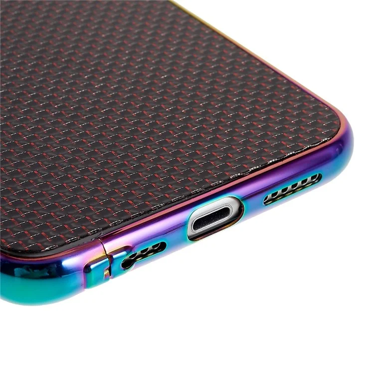 Pour Iphone 11 6,1 Pouces en Acier Inoxydable Case de Pare-chocs Aramide Fibre de Carbone Fibre Arrière Plaque de Téléphone Couvercle Avec Protège-objectif Métallique Protecteur - Multicolore