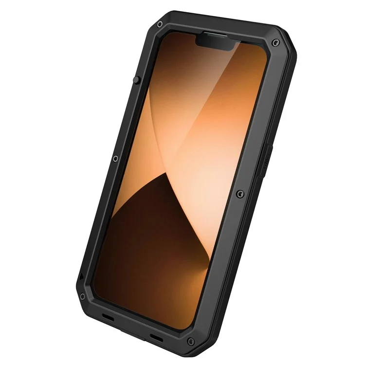 All-round Protection Phone Case for iPhone 14 Pro 6.1 inch, Drop-proof Shockproof Back Cover with Tempered Glass Screen Protector - Black