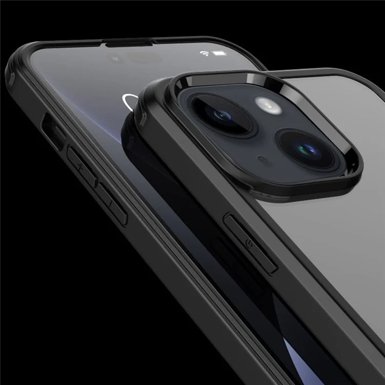 Pour iPhone 14 Plus HD Clear Double-sided Tempered Glass Phone Case Detachable 2-in-1 Full Protection Phone Cover - Noir