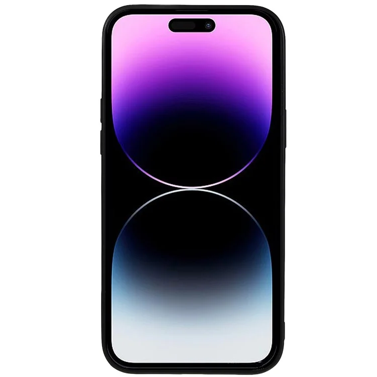 Para iPhone 14 Pro Funda de teléfono con textura de fibra de carbono a prueba de golpes Revestimiento de piel de PU Funda protectora ultradelgada de PC - Fibra de carbono / Negro