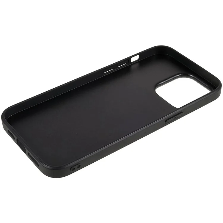 Para iPhone 14 Pro Funda de teléfono con textura de fibra de carbono a prueba de golpes Revestimiento de piel de PU Funda protectora ultradelgada de PC - Fibra de carbono / Negro