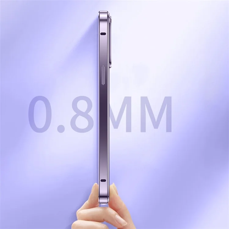 Для iPhone 14 Pro Противоударный чехол с полной защитой Чехол для телефона из металла + Закаленное стекло Магнитный чехол с самозапирающейся пряжкой - Фиолетовый