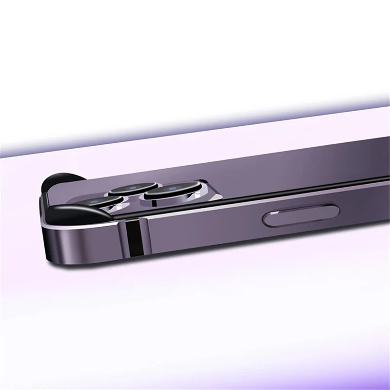 For iPhone 14 Pro Scratch-proof Phone Case Soft TPU Metal Frame Detachable Case Ultra Slim Protective Cover - Black