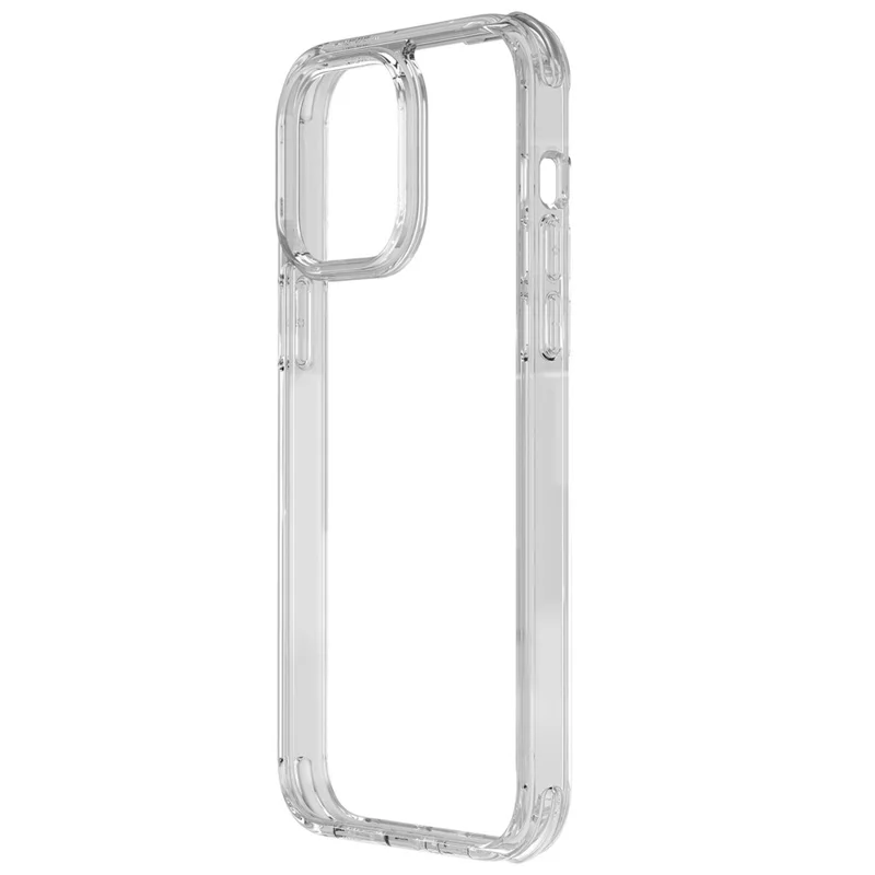 For iPhone 14 Plus Shockproof Transparent Phone Case Hard PC + Soft TPU Protective Cover - Transparent