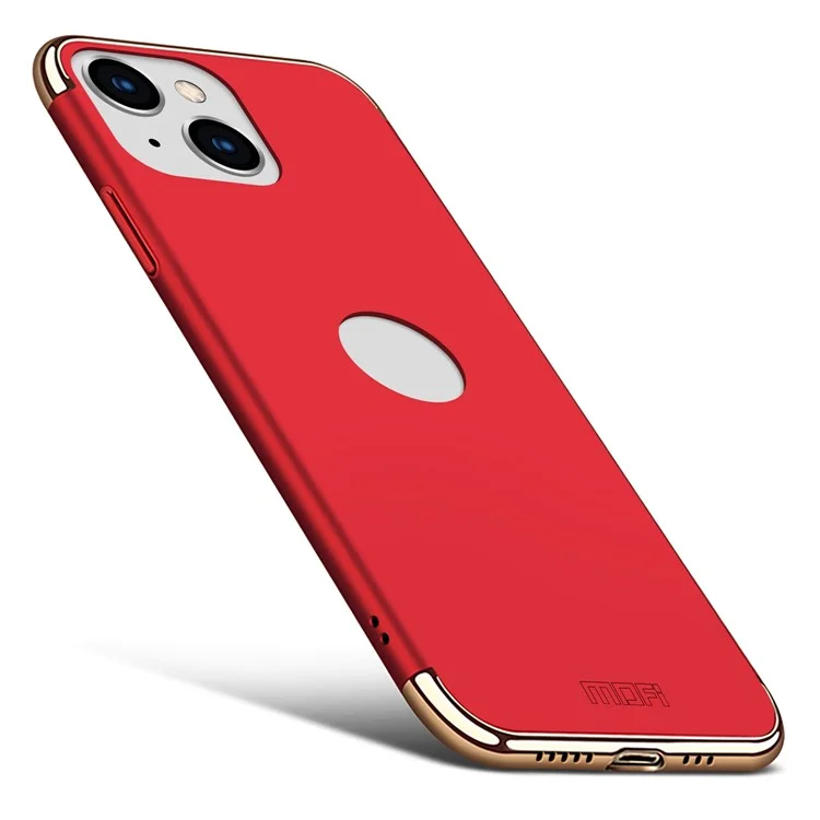 MOFI Guard Series For iPhone 13 mini 5.4 inch Slim Back Cover Detachable 3-in-1 Shockproof Electroplating Hard PC Protective Case - Red