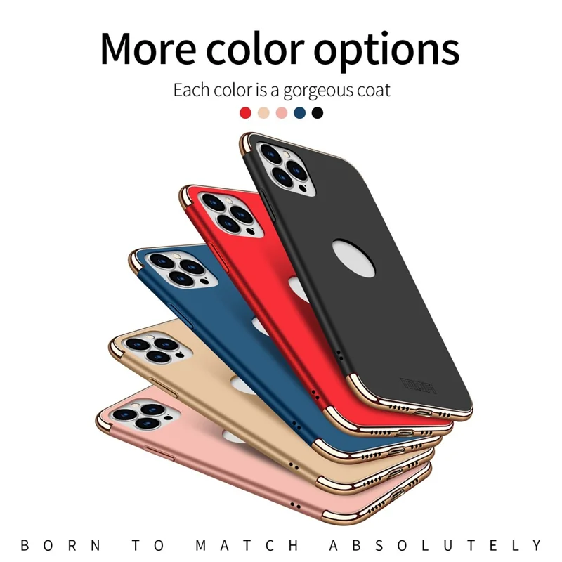 MOFI Guard Series For iPhone 13 Pro 6.1 inch Slim Back Cover Detachable 3-in-1 Electroplating Hard PC Protective Case - Gold