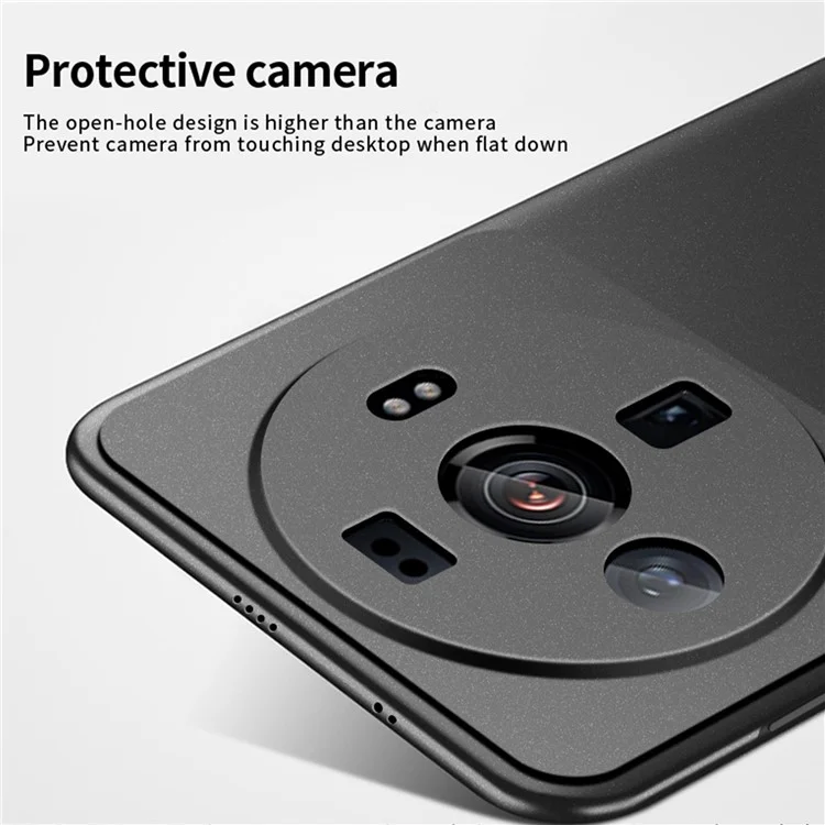Серия MOFI Shield Matte Для Xiaomi 12S Ultra 5G Жесткая пк Задняя Крышка Для Амортизации Поглощающим Чехол по Защите Телефона. - Черный