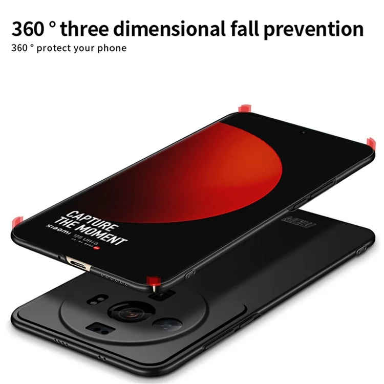 Серия MOFI Shield Matte Для Xiaomi 12S Ultra 5G Жесткая пк Задняя Крышка Для Амортизации Поглощающим Чехол по Защите Телефона. - Черный