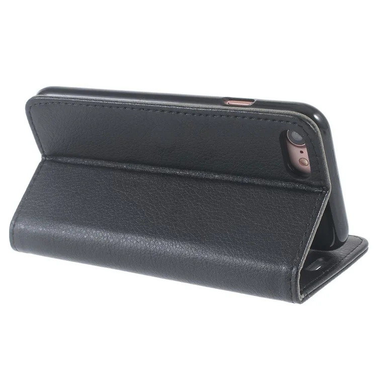 Litchi Texture Flip Leather Wallet Case for iPhone 8 / 7 4.7 inch - Black