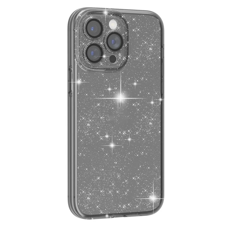 Для iPhone 14 Pro Max Soft TPU + Hard PC Phone Case Anti-Scratch Cover с встроенной защитной пленкой для камеры - Блестящий серый