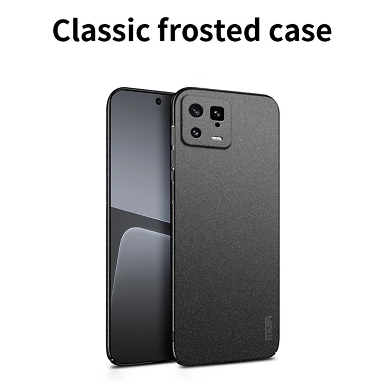 MOFI Schild Matte Serie Handyhülle für Xiaomi 13 5G, Anti-Kratzer Hartplastik-Rückseite Handy Schutzhülle - Schwarz