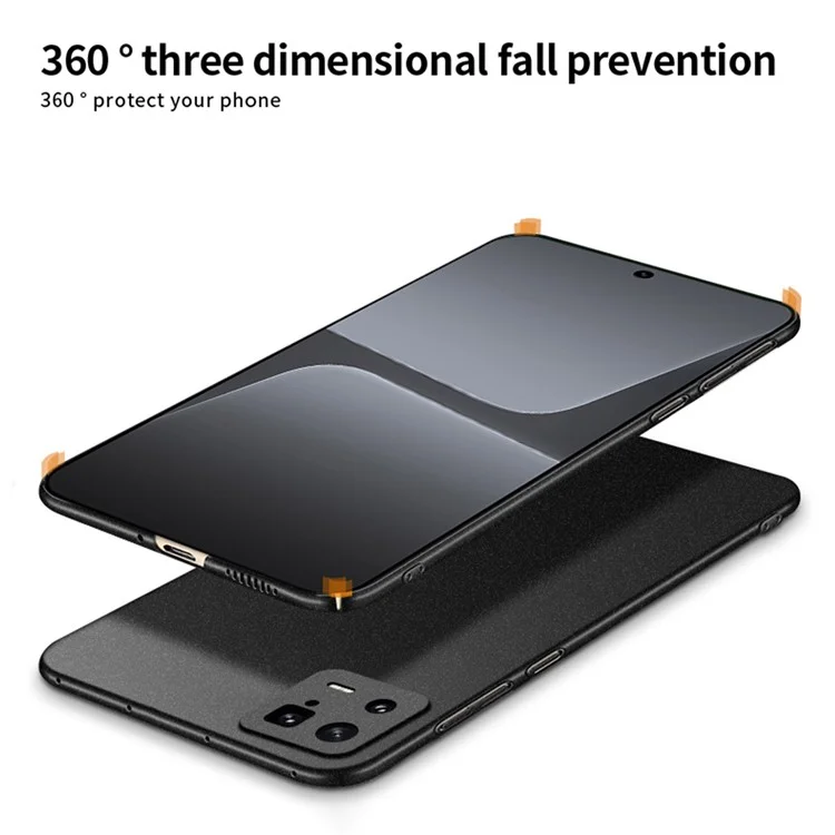 MOFI Schild Matte Serie Handyhülle für Xiaomi 13 5G, Anti-Kratzer Hartplastik-Rückseite Handy Schutzhülle - Schwarz