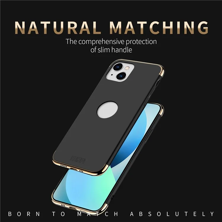 MOFI Guard Series Electroplating Back Cover für iPhone 14 Plus, abnehmbares 3-in-1-Hartkunststoff-Handyhülle - Schwarz