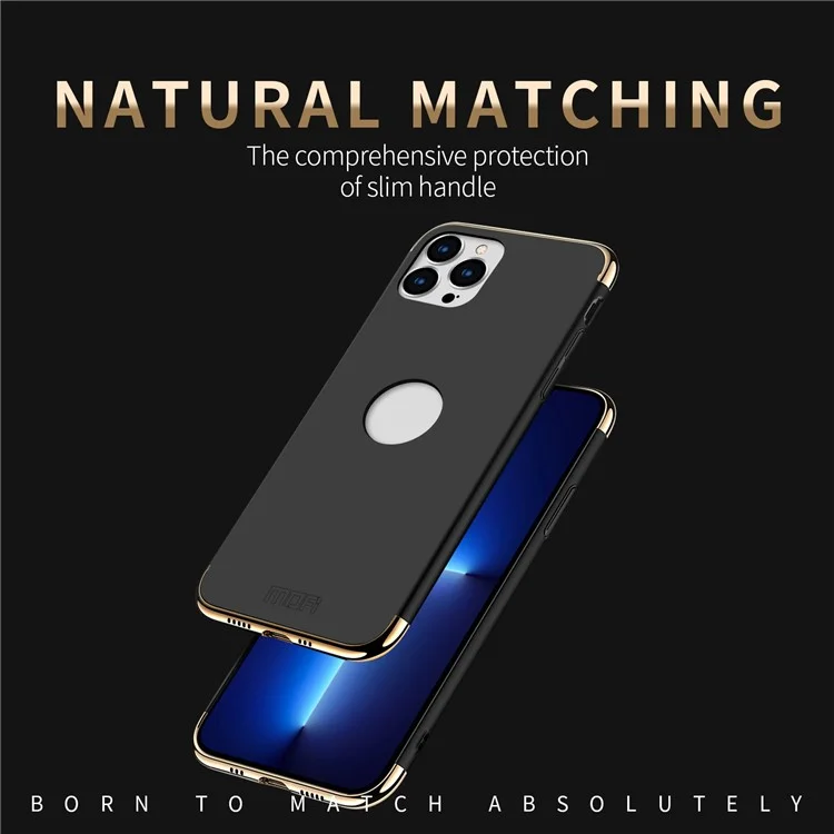 MOFI Guard Series Back Cover for iPhone 14 Pro Max, Detachable 3-in-1 Hard PC Electroplating Phone Case - Blue