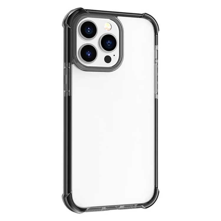 Für iPhone 15 Pro Max Four Corner Drop-proof Phone Case TPU + Acryl Transparente Abdeckung - Schwarz+Schwarz