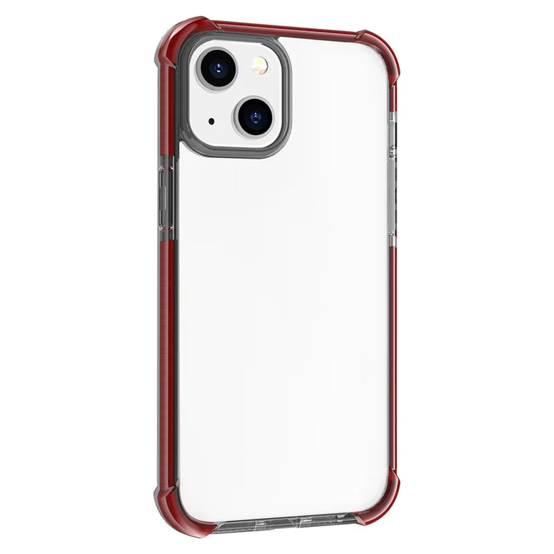 For iPhone 15 Case Four Corners Anti Drop Clear TPU + TPE + PC Phone Cover - Transparent Brown