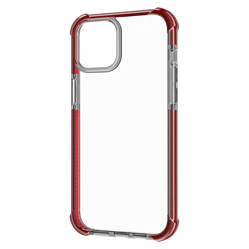 For iPhone 15 Case Four Corners Anti Drop Clear TPU + TPE + PC Phone Cover - Transparent Brown